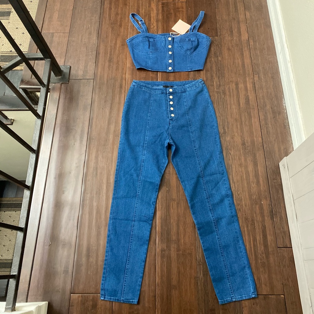 NWT Kittenish 2 Piece Denim Set